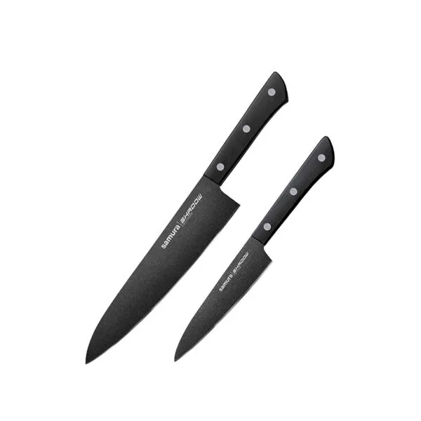 Набор из двух ножей «Samura Shadow» (black-coating покрытие – 21, 85 мм, ABS пластик) — SH-0210/K