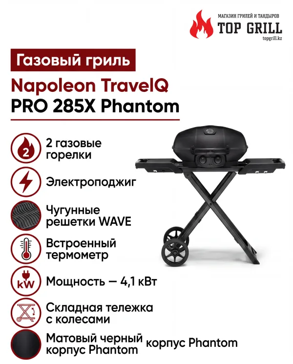 Мобильный газовый гриль Napoleon Travel Q PRO 285 X (Phantom)