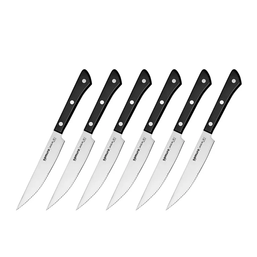 Набор стейковых ножей 6 в 1 «Samura Harakiri» (31 — 125мм – SHR-0260W/K)