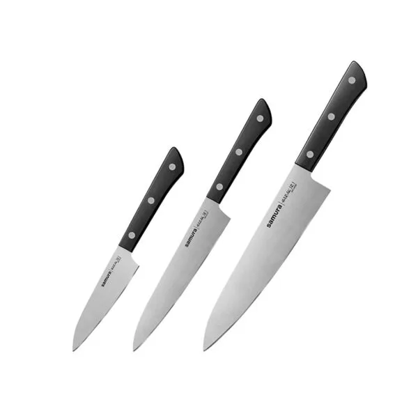 Набор ножей 3 в 1 «Samura Harakiri» 11, 23, 85, корроз.-стойкая сталь, ABS пластик (SHR-0220W/K)